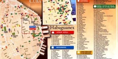 Разглеждане на забележителностите на Хавана картата